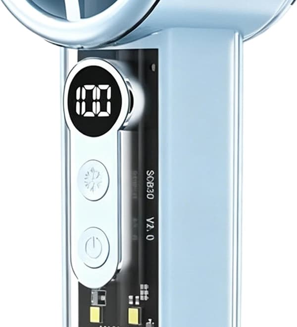 Bærbar vifte | 100 viftehastigheter, USB-lading