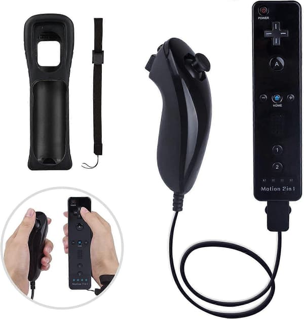 2025 Nyeste Motion Plus Wii Controller 2-pak med Nunchuck, Wii Remote