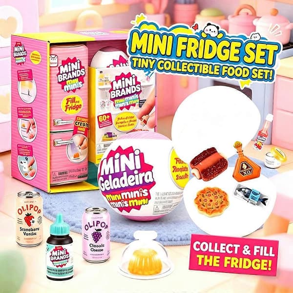 Mini Brands Fyll Kylskåpet Lekset Med 2-pack Kapsel Läcker Mat Mystisk Blindlåda Leksak Samlarprydnader Barnpresenter Blue