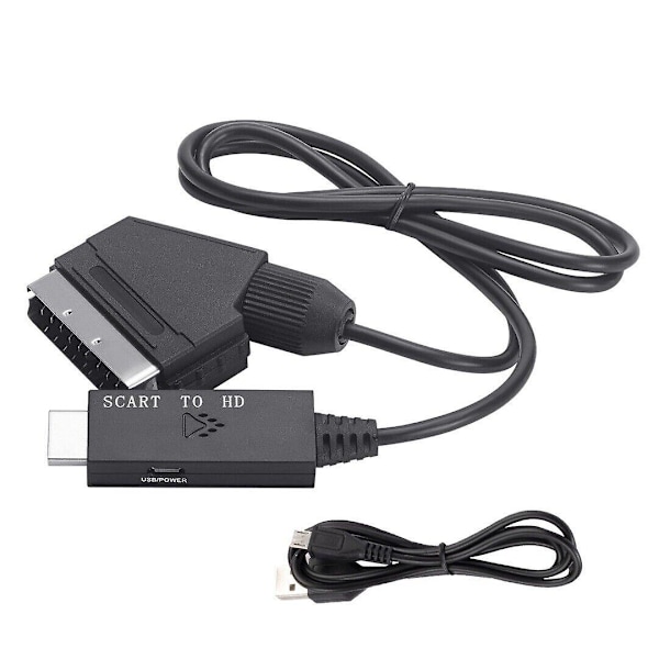 SCART til HDMI-omformer SCART til HDMI-adapter Video Audio-omformer Videokabel