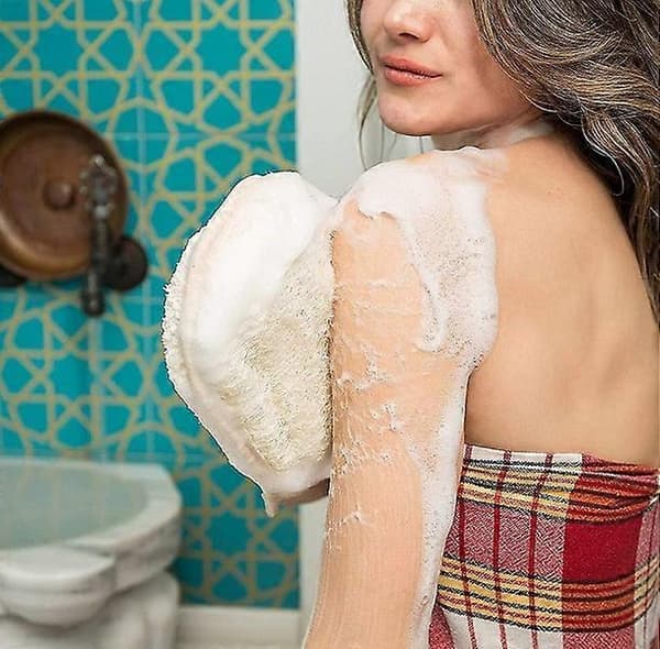 Premium dobbeltsidig eksfolierende loofah kroppsskrubb - stor størrelse skrubbsvamp