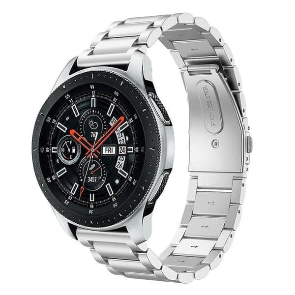 Til Samsung Galaxy Watch 46mm Triple Bead Band Sølv