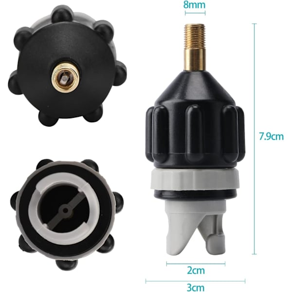 2-delars kajakadapterkit, SUP-adapterventil, uppblåsningspumpkonvertering