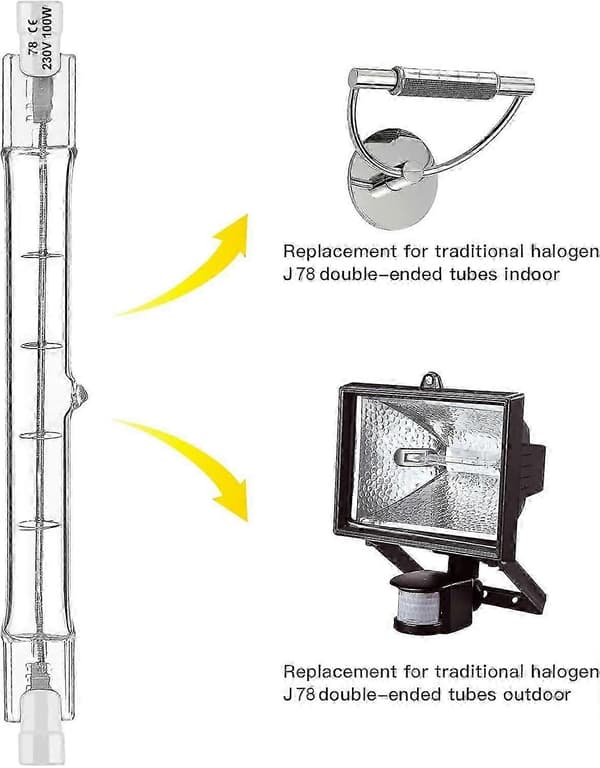 5 stk R7S halogenlampe 78mm 80W dimbar pære 230V