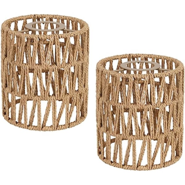 2x Boho Flet Lampeskærm Hængelampe Gulvlampe Papir Lampeskærm