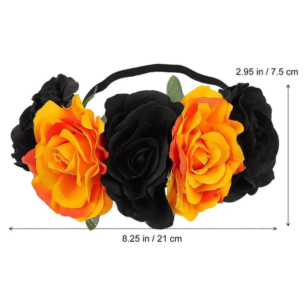 Elastisk Blomsterhårbånd til Kvinder Blomsterkrone Rose Blomsterhårbånd