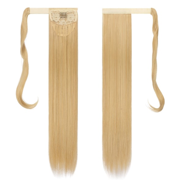 Lang wrap around hestehale-forlengelse, rett syntetisk hårforlengelse Golden brown
