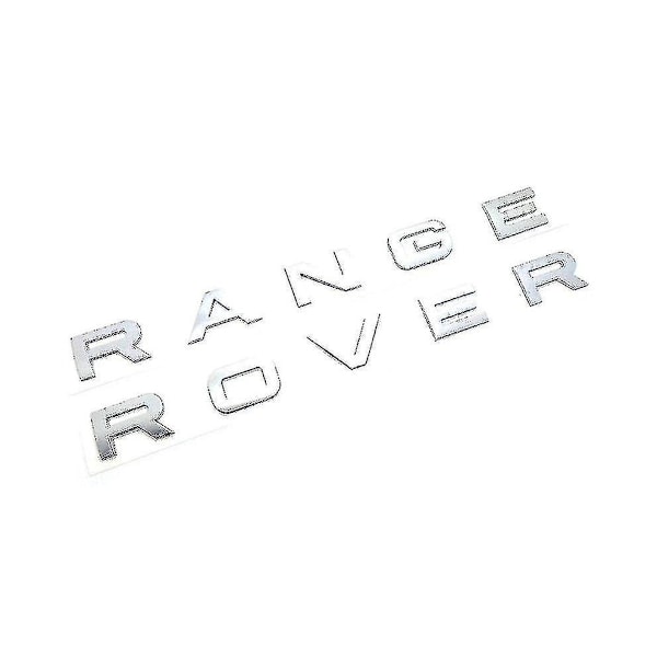 Chrome Sølv Range Rover Front Grill Hætte Badge Emblem Hætte Og Bagklap Bogstaver Badge (pakke med 2)