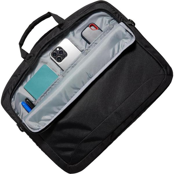 Amazon Basics Kompakt Skuldertaske til Bærbar Computer med Polstret Rem og Tilbehørslomme med Lynlås, 1-pak, 15,7 tommer - 40 cm, Sort