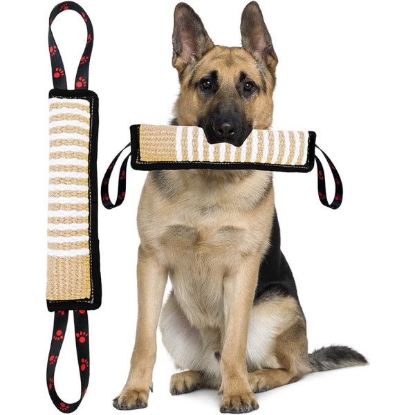 Dog Tug Toy Dog Tough Jute Bite Pillow - Lasting Training Equipment - Puppy to Large Dogs Interactive Toy for Large Dogs and Small Dogs