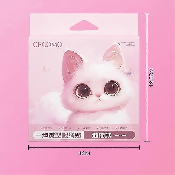 GECOMO One-Step Eyeliner-tarrat - Vedenpitävät Cat Eye Puppy Eye Wing -laput cat Style 1set