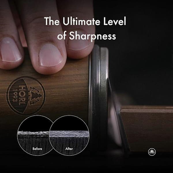2 Walnut Rolling Knife Sharpener - Kitchen Knife Sharpener for Razor-Sharp Edges Made in Germany - Easy Knife Sharpening Kit - Roller with M