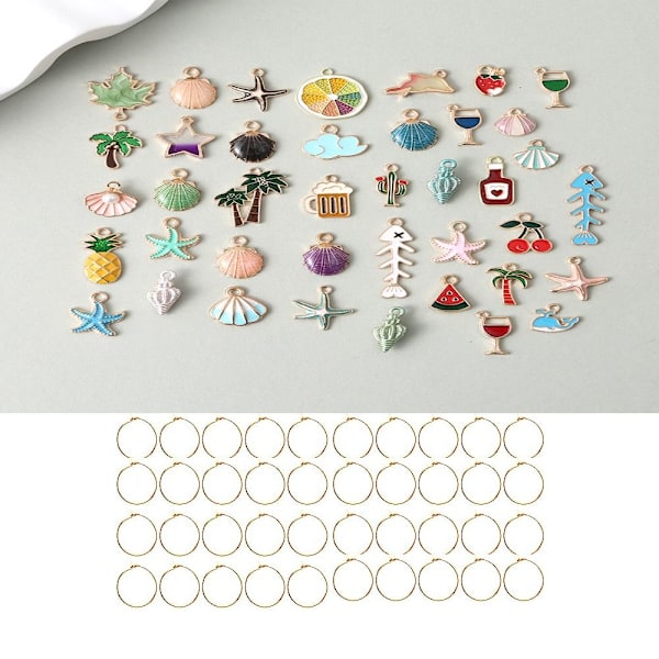 40 stk Vinglass Charms Tags Vinglass Markører Vinglass