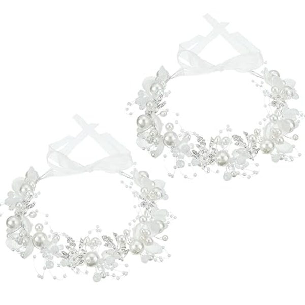 2 Pcs Flower Girl Headpiece Rhinestone Crystal Wedding