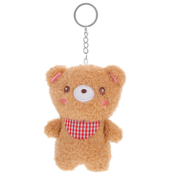 Stuffed Animal Keychain Cartoon Bear Doll Key Ring Lovely Plush Bear Hanging Pendant