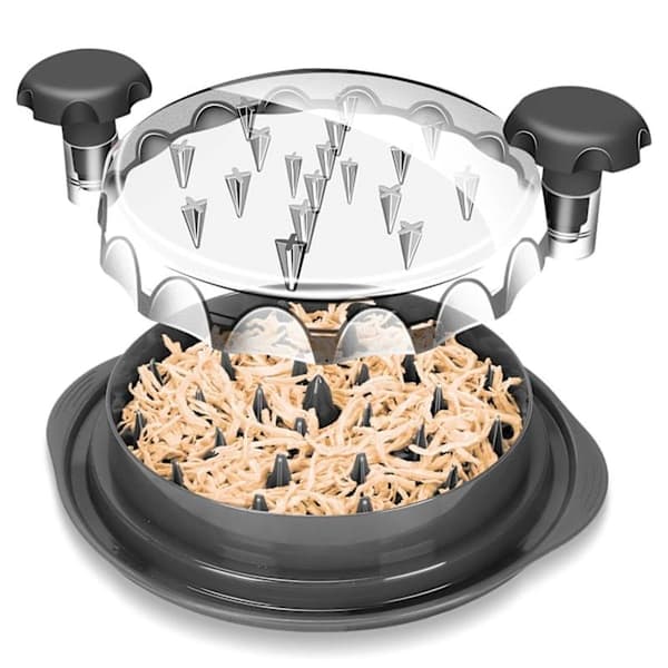 Shredded Chicken Meat Puller - Transparent Lid Shredder for Pork Beef - Handheld Meat Grinder for Shredding Black