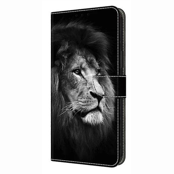 TKdaddy Samsung Galaxy A16 5G/4G Fodral - Plånboksfodral med Mönstertryck Ställ, Lejon Design Läder Telefonskal.SA