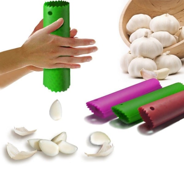 3XHOT Magic Silicone Garlic Peeler Peel Easy Useful Kitchen Tools Color Random