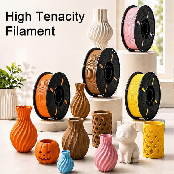 Mat mat PLA 3D-printerfilament 1,75 mm – 1 kg spole pænt viklet til de fleste FDM-printere Black