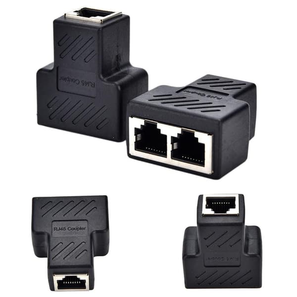 1 til 2 LAN Ethernet Nettverkskabel RJ45 Splitterkontakt Adapter - Perfekt