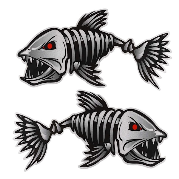 2 stk/sett Fiskebåtdekaler Klistremerke Bildekal Båtdekaler for Kajakk Fiske Bil Reflekterende Dekaler Tilbehør