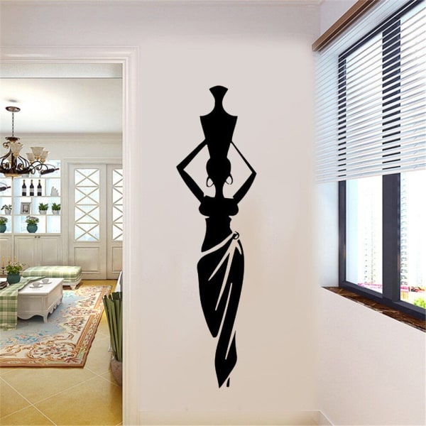 African Woman Girl Wall Stickers Living Room Africa Culture Dance Style Pitcher