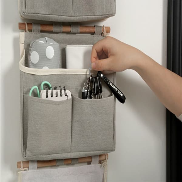 2 pcs Hanging Storage Organizer Hanging Storage Hanging Pockets Grey-FF- Grey