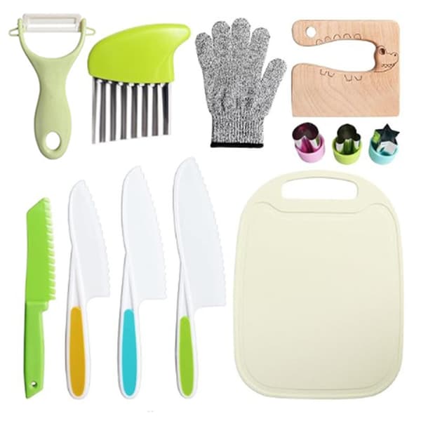Kids Kitchen Knives Kitchen Set Kids Cookware Multicolored 12-piece set-2