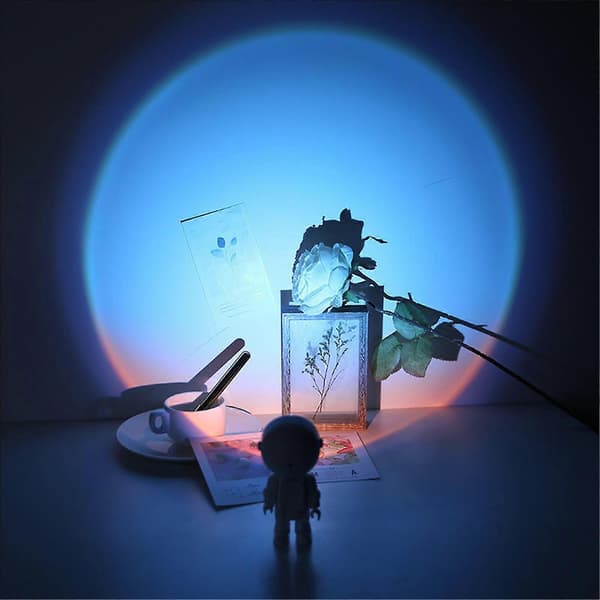 Mini Astronaut Solnedgangslys Solen Går Aldrig Ned Projektionslys Atmosfærelys