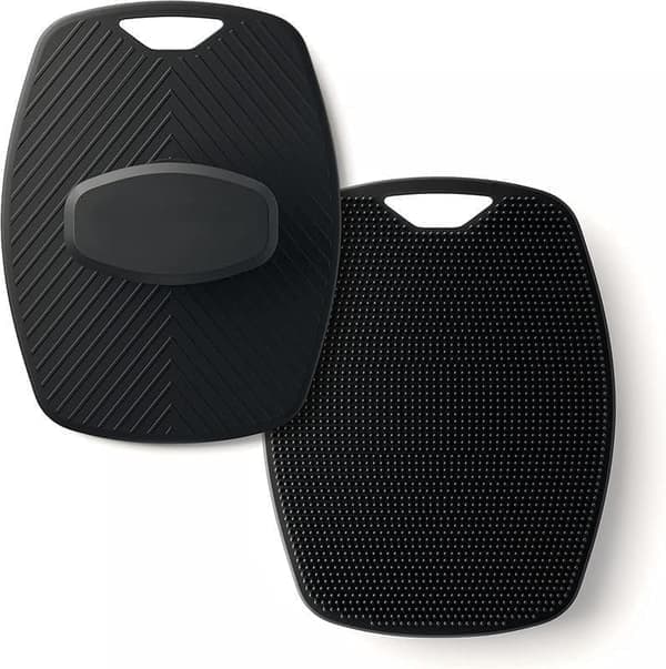 1 pc Silicone Massage Bath Brush: and Easy-to-use Exfoliating Shower Pad Black