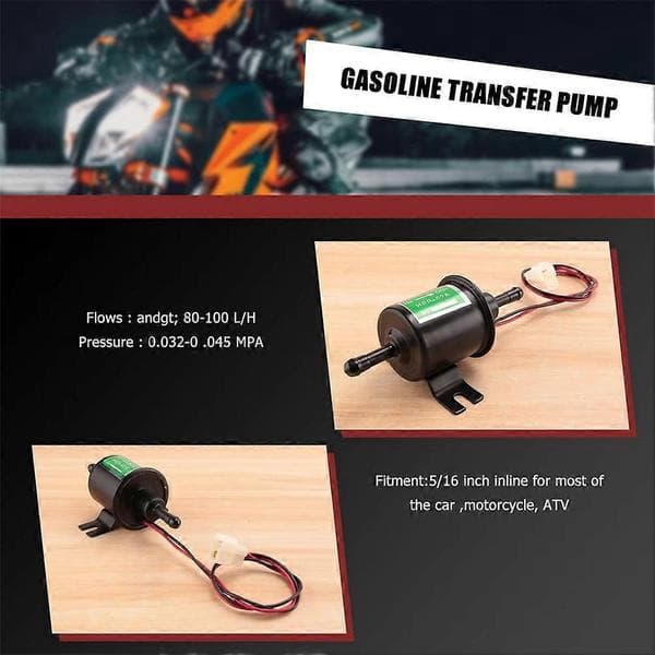 2 st universell 12V kraftig elektrisk bränslepump bensin inline bränslepump bensintransferpump 12 volt HEP-02A