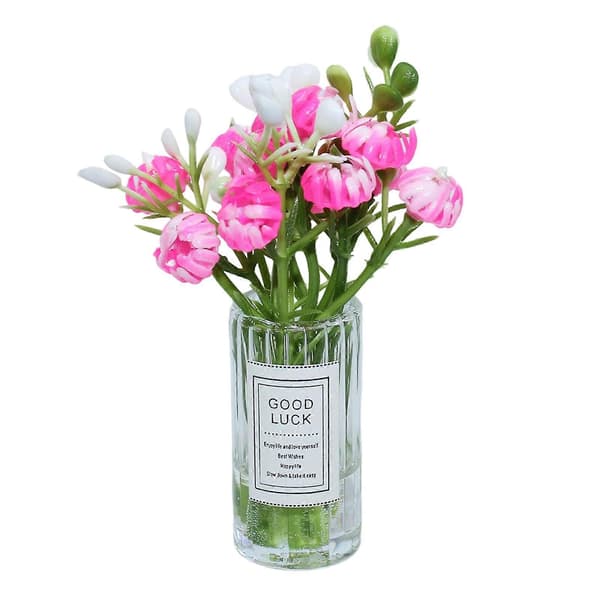Miniatyrdockhusvas – Liten blomvas i skala 1/12 för dockhusinredning Rose Red