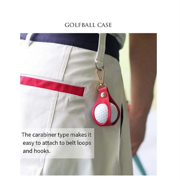 Mini Golfbold PU Læder Udhulet Casual Golfbold Lille Opbevaringspose Hæng på Taljen med Meta As Shown