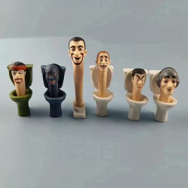 12-pack 8-10cm Skibidi Toalettfigurer Leksaksmodell Action-Perfekt