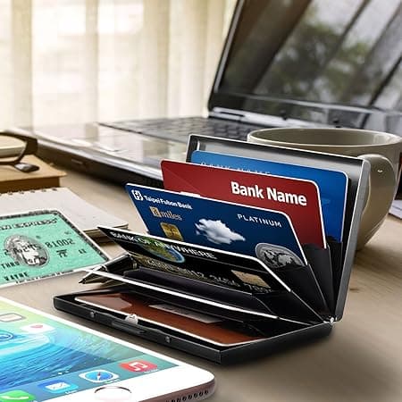 (Sort) RFID Kreditkortbeskyttelse Tegnebog, Bloker Identitetstyve