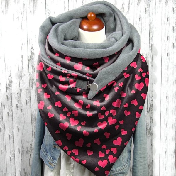 Pink Heart pattern 3D Printed Scarf and Shawl Warm for Women and Men