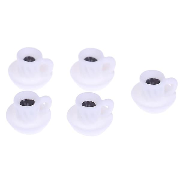 5 st Mini Dockhus Kaffekopp Dryck Hem Servis Dekorer Docktillbehör White 5 Pcs