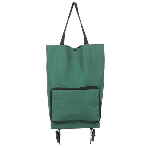 Handlekurv med hjul Stor kapasitet Handlepose Utendørs trillebag Handlekurvpose 48.00X28.00X18.00CM Grön