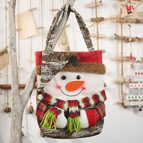 Julepynt Gavepose med imitasjon av trebark Snowman