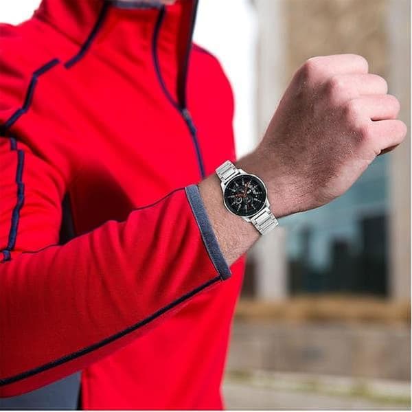 Samsung Galaxy Watch 46mm kolmihelminauha, hopea