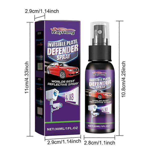 Bilplade Secure Defender Spray Langvarig Belægning Usynlig Forsvar Nummerplade Spray til Biler SUV 1pcs