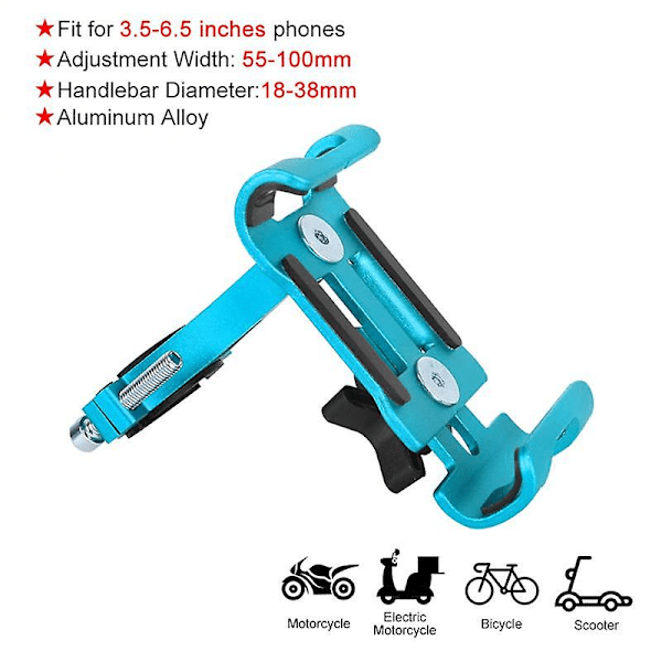 Ryra Metal Cykel Telefonholder Motorcykel Aluminiumlegering Anti-slip Beslag blue Non rotatable