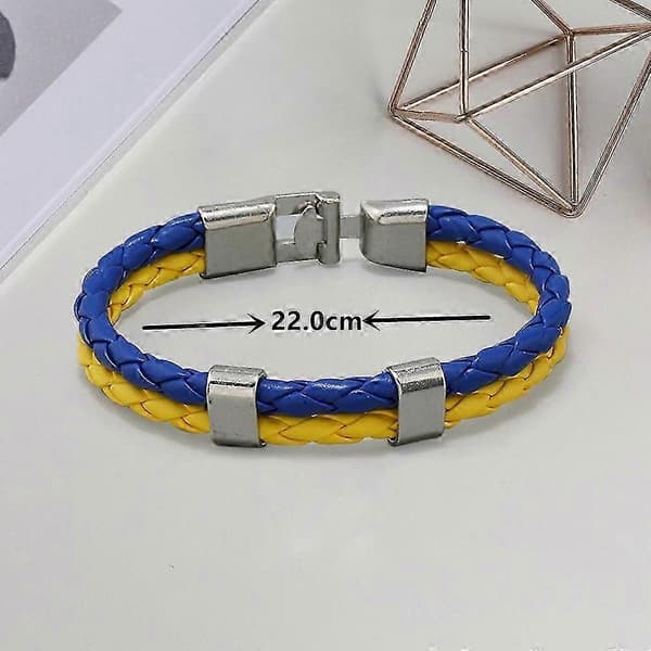 Ukrainsk Flag Armbånd Blå Gul Smykker (2 stk, blå-gul)
