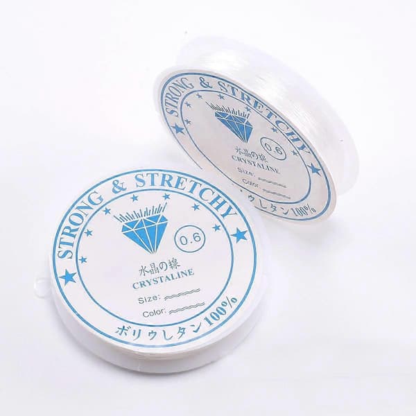 0,6 mm elastisk tråd - Handgjord elastisk tråd - 15m Transparent