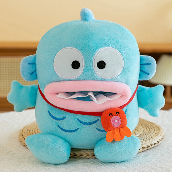 Tecknad japansk clownfisk Hanton litet monster omringande docka tissue box kreativ docka bil hem Ful fisk tissue hänge Ugly fish tissue pendant 26cm（0.2kg)