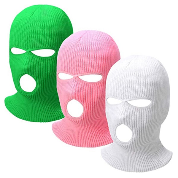 3Color 3Hole Full Face Cover Helmet Warm Motorcycle Winter Hat Cap Ski