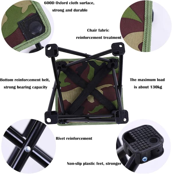 Mini Skammel (29x29x26cm) Camping Stol Sæde Sæde Sammenklappelig Bærbar