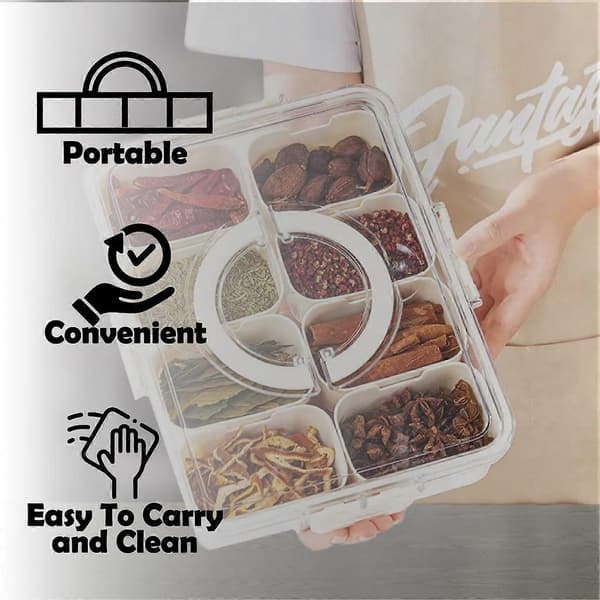 & Multifunktionell Snackboxbehållare för Frukt & Grönsaksbricka Serveringsfat