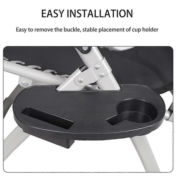 Plast koppholder sidebrett for hagestoler med tyngdekraftfunksjon, påklipsbart universalbrett for terrassestoler