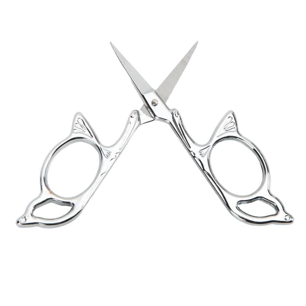 Embroidery Scissors with Sharp Blades, Pointed Design, Lightweight and Portable, Silver, DIY Tool, Small Scissors for Home Sewing